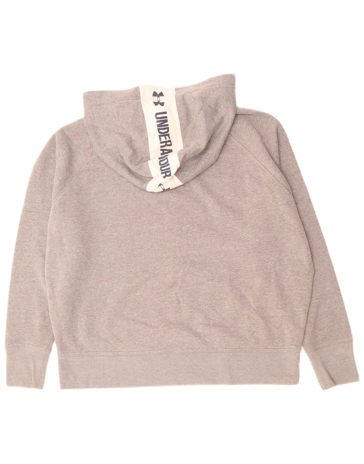 UNDER ARMOUR Maglione con cappuccio grafico da uomo con zip e collo color block grigio medio