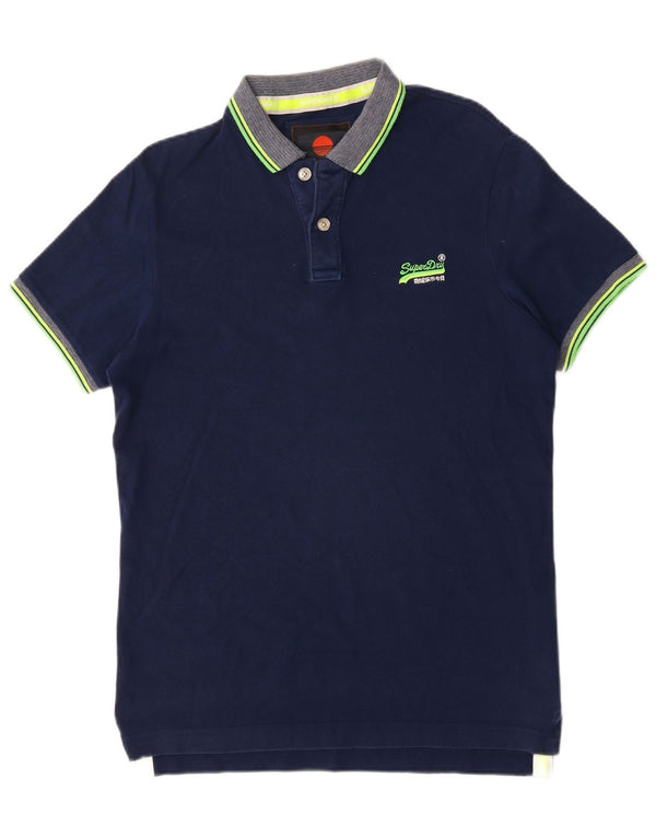Polo da uomo Superdry Large in cotone blu navy