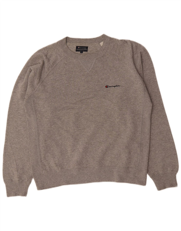 Felpa da uomo Champion Maglione grande in cotone grigio