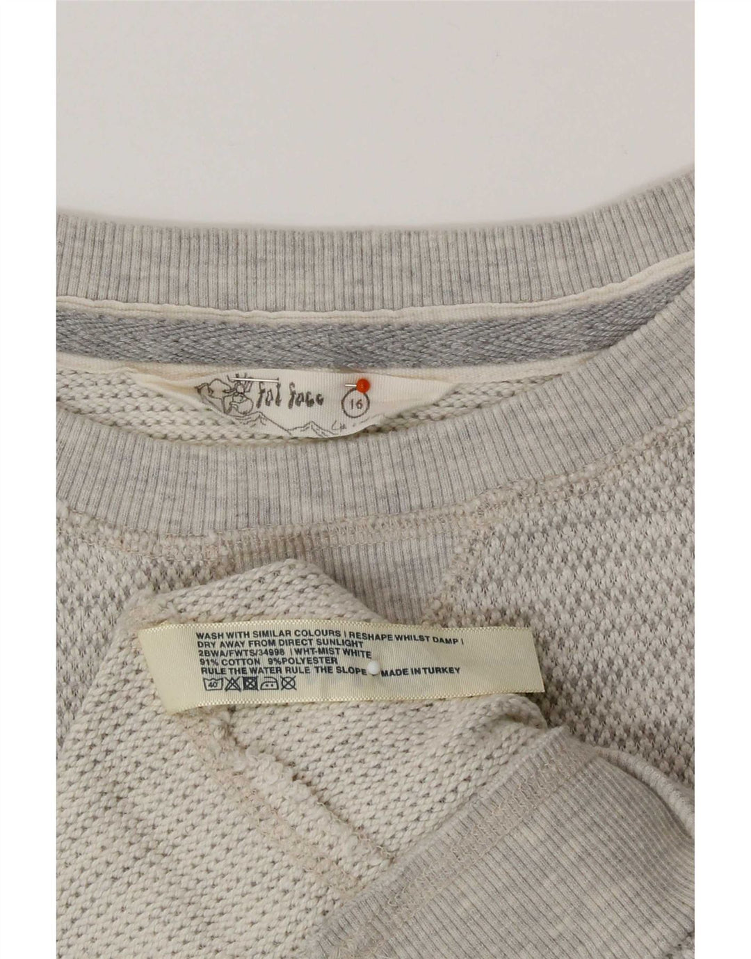 Felpa da donna Fat Face Jumper UK 16 Large Grey Cotton