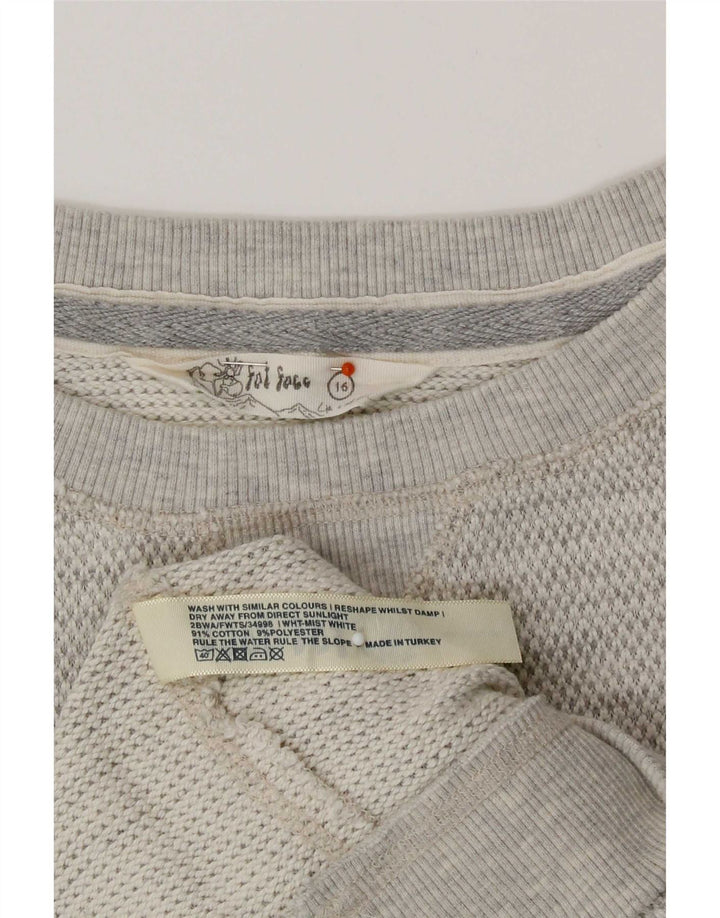 Felpa da donna Fat Face Jumper UK 16 Large Grey Cotton