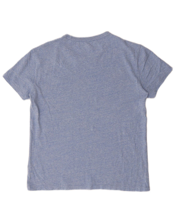 Polo Ralph Lauren T-shirt da uomo Top in cotone chiazzato blu piccolo