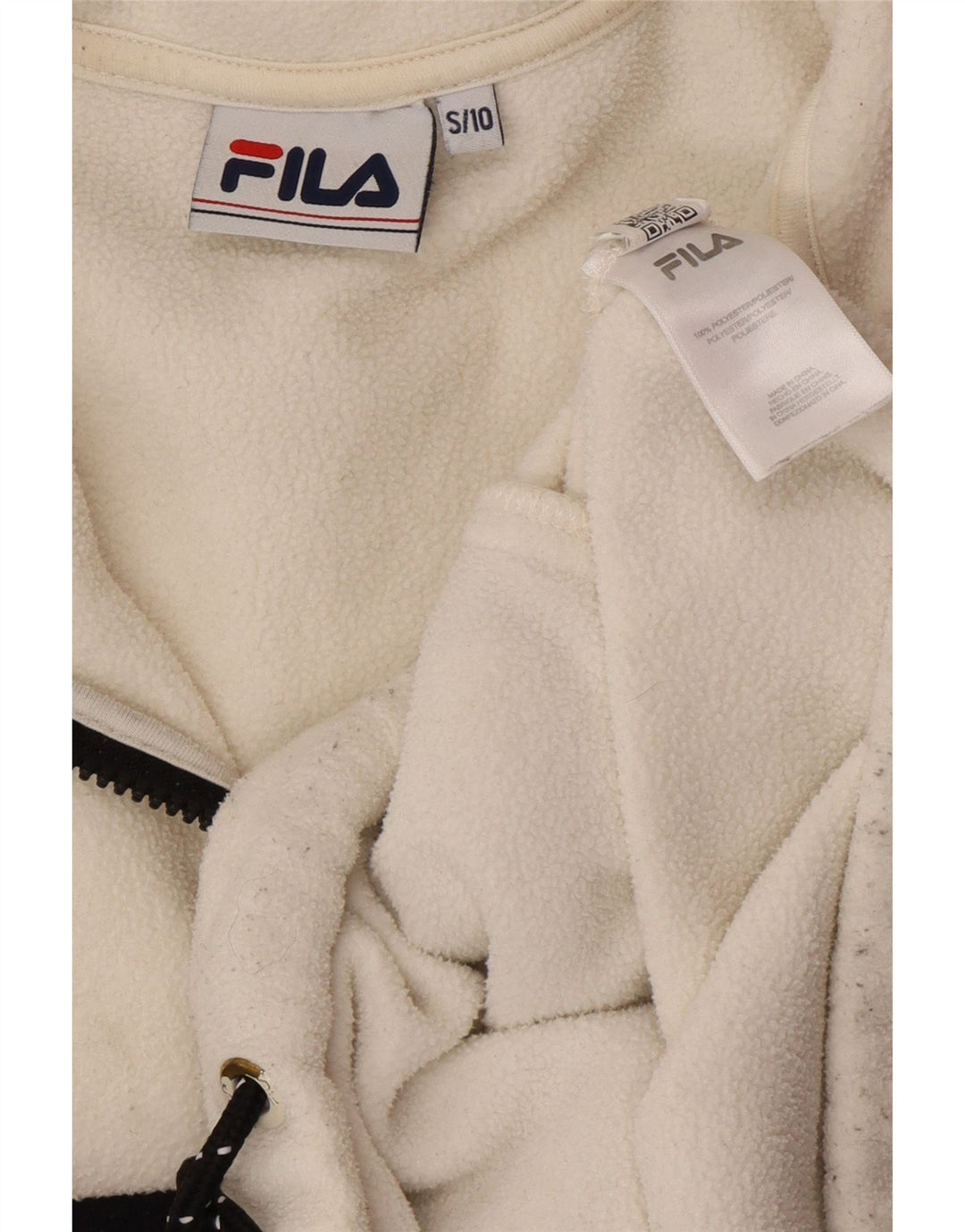 Maglione in pile grafico oversize da donna FILA UK 10 Small White Colourblock