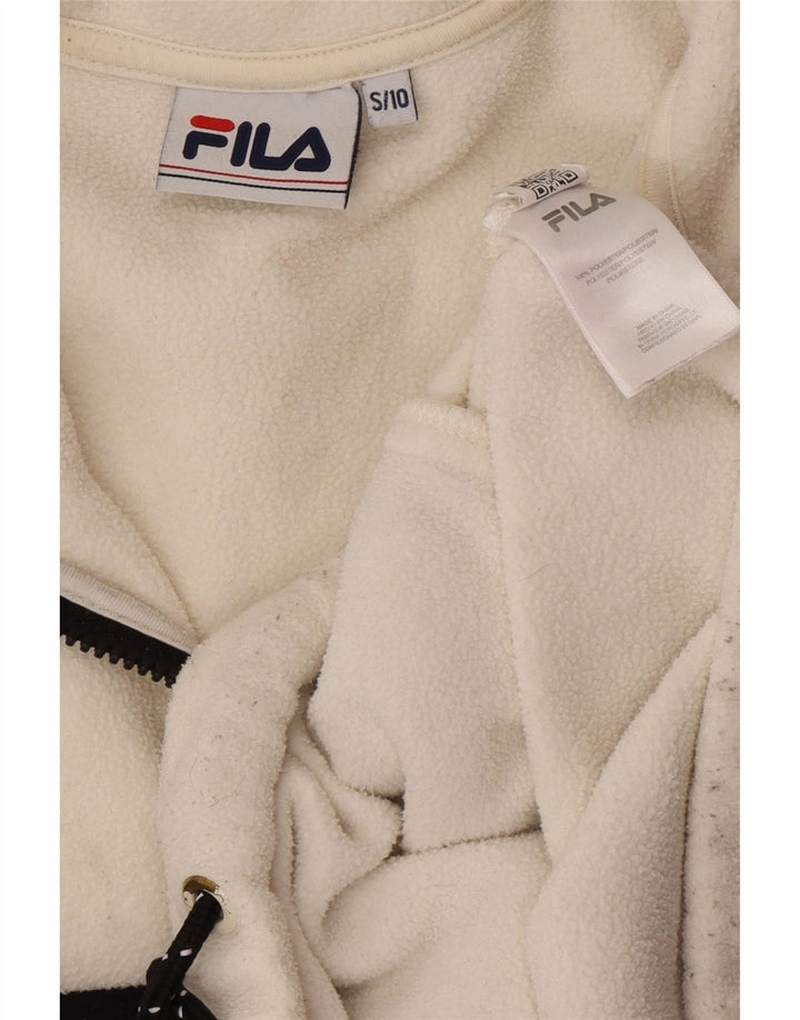 Maglione in pile grafico oversize da donna FILA UK 10 Small White Colourblock