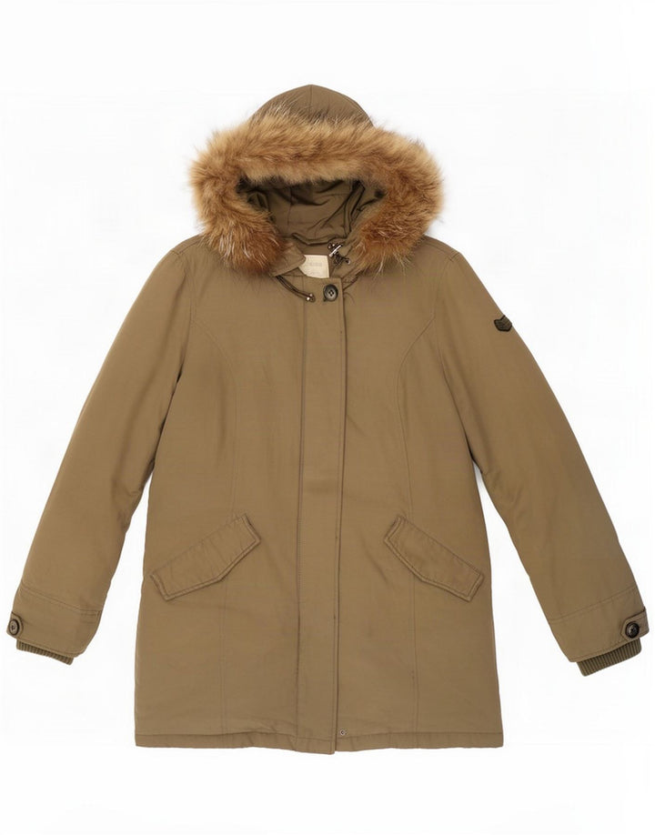 Gas Parka imbottito con cappuccio da donna UK 14 Medium Khaki