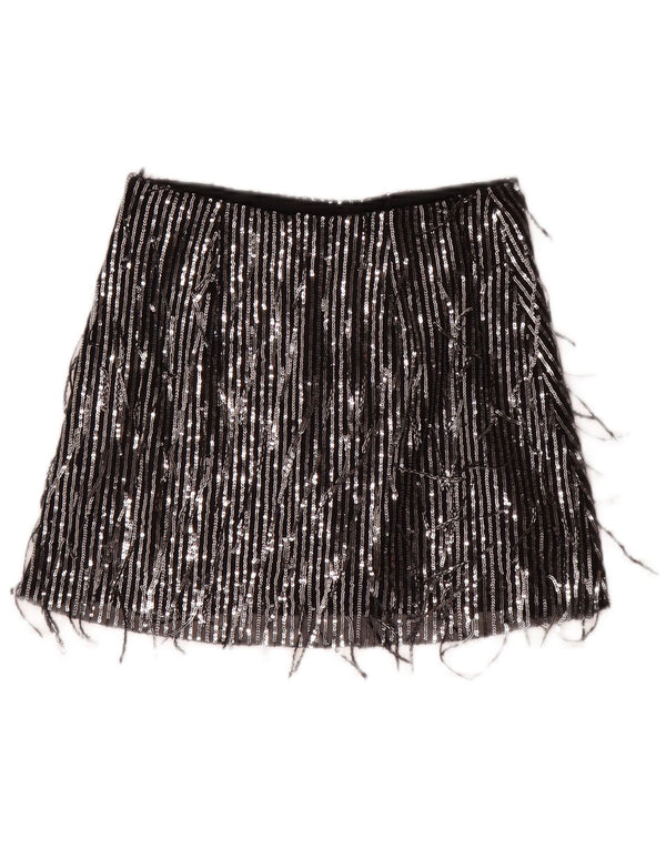 Minigonna da donna Zara piccola W26 poliestere a righe nere