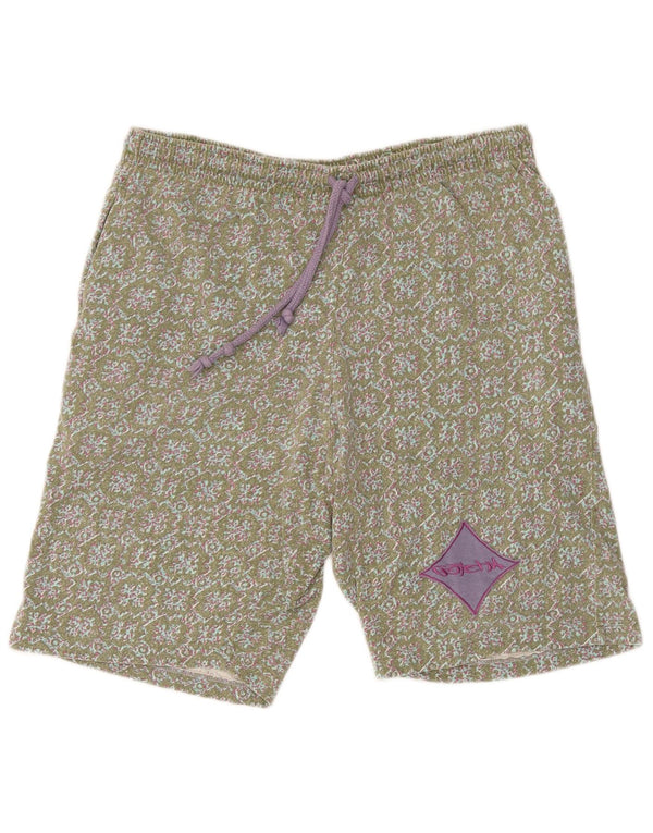 Pantaloncini sportivi vintage da uomo grandi in cotone floreale verde