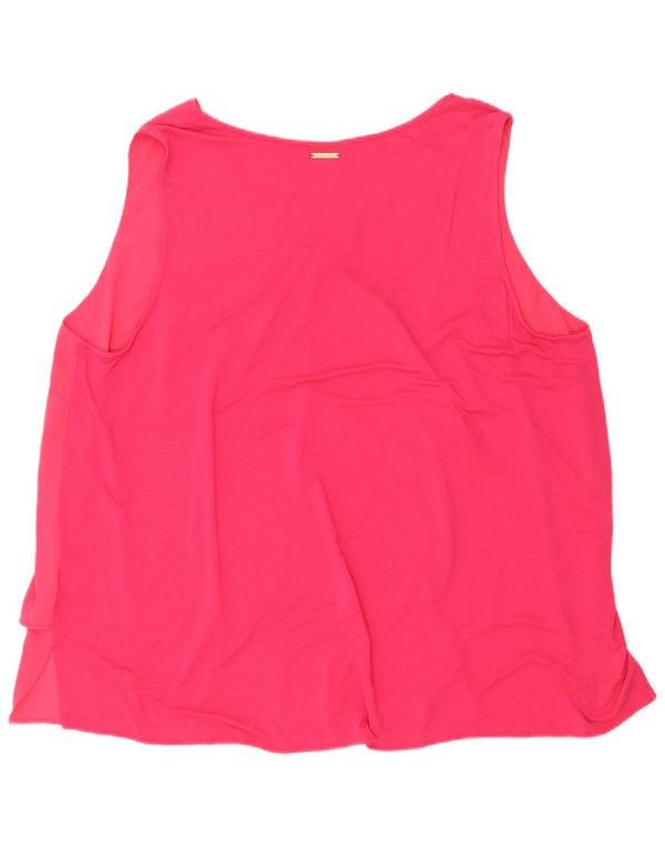 Top camicetta senza maniche da donna Michael Kors UK 22 3XL poliestere rosa