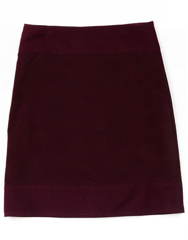 Gonna in velluto a coste da donna Weird Fish UK 12 media W34 cotone bordeaux