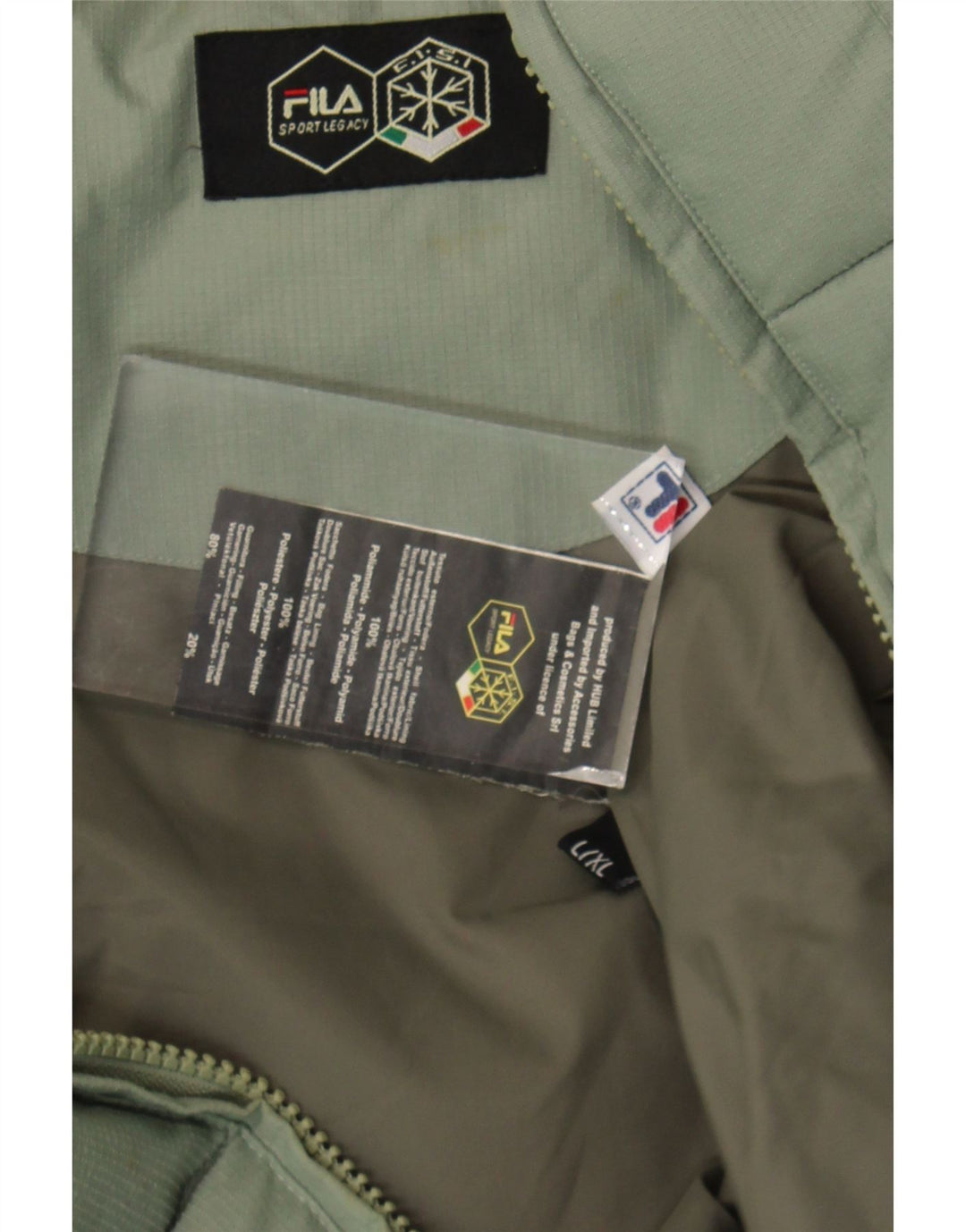 Giacca imbottita da uomo FILA UK 40 Large Verde Poliammide