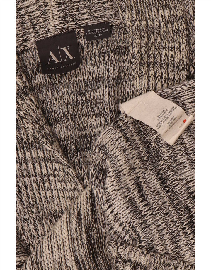 Maglione cardigan da uomo Armani Exchange XS in cotone screziato grigio