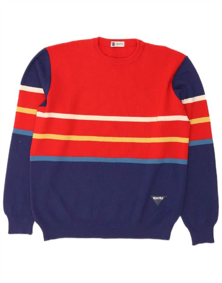 Sportful Uomo Maglione Girocollo Maglione Grande Rosso Colorblock