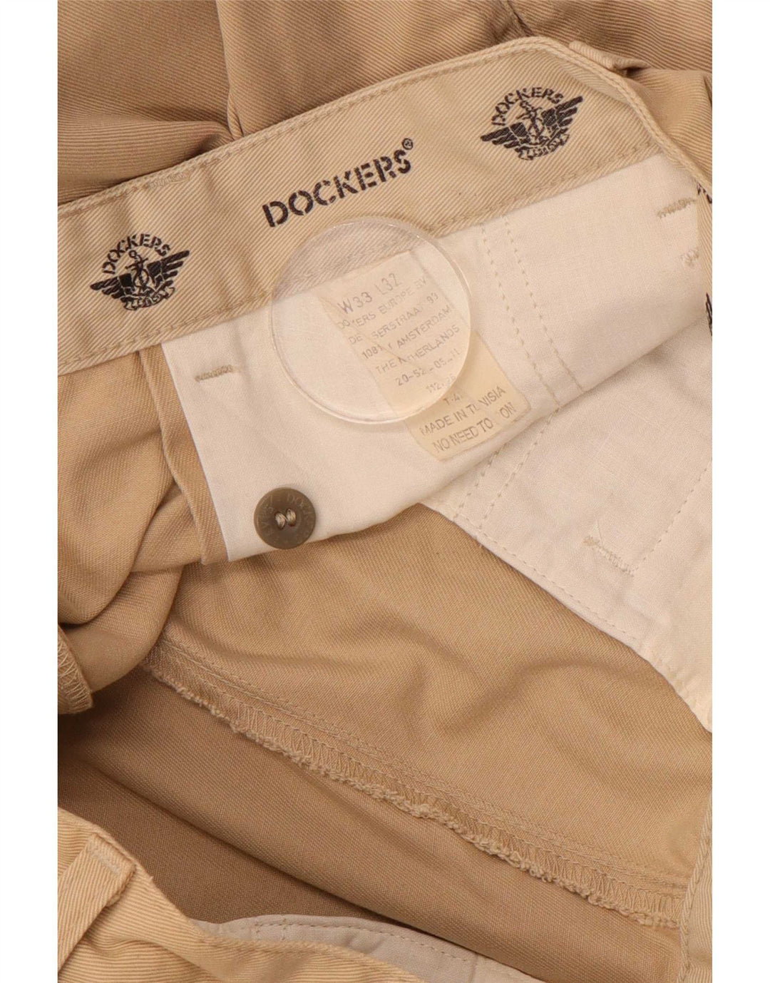 Pantaloni chino con pegging da uomo Dockers W33 L29 Beige