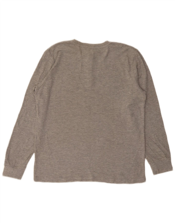 T-shirt Hurley da uomo a maniche lunghe in cotone grigio medio