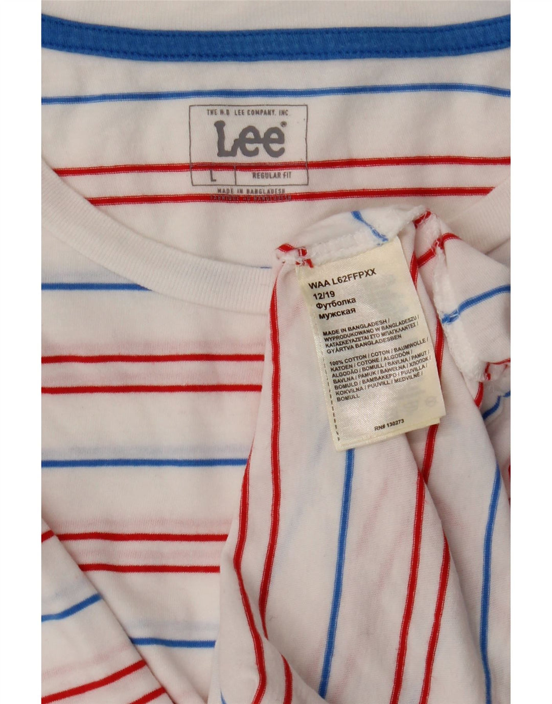 T-shirt Lee da uomo dalla vestibilità regolare, in cotone a righe grandi bianche