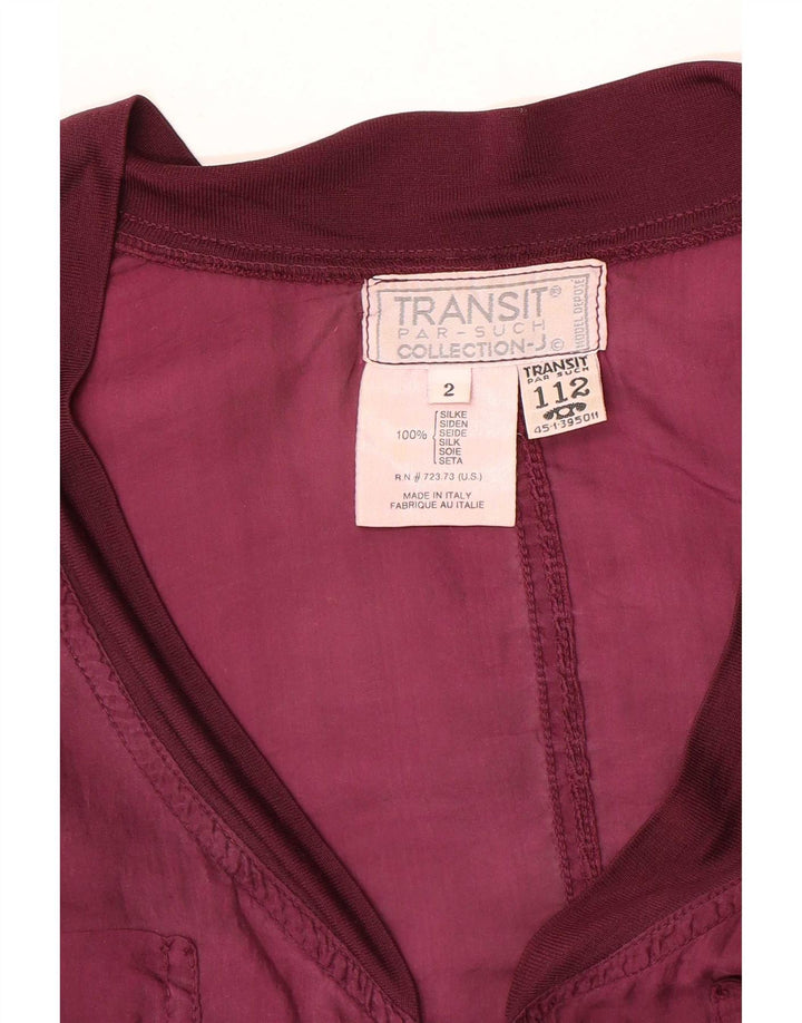 Transit Par Such Giubbotto bomber oversize corto da donna US 2 XS Viola Seta