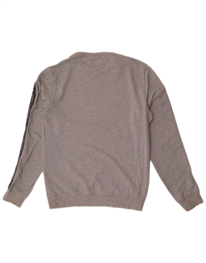 Tommy Hilfiger Felpa grafica da uomo Maglione grande in cotone color block grigio