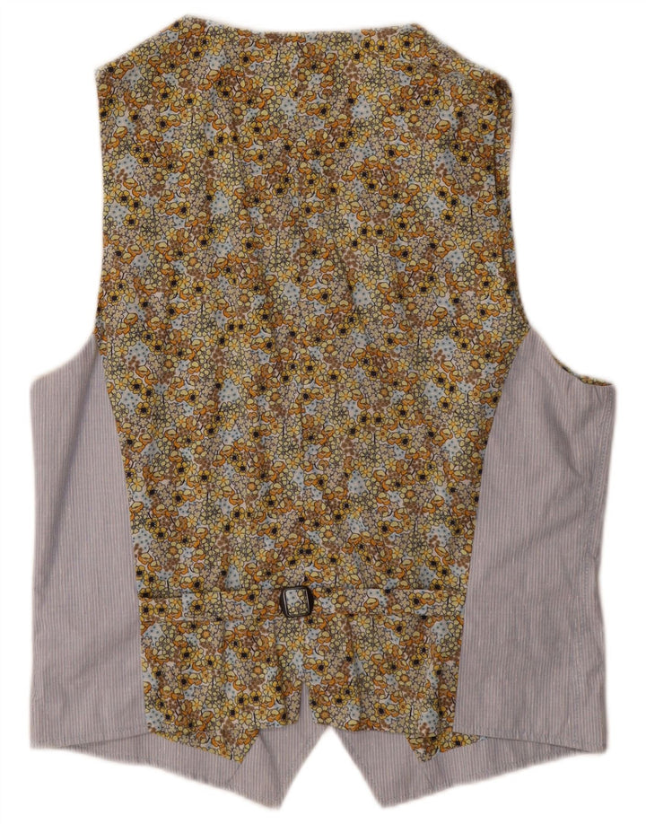 Gilet Uomo Benetton Taglia 50 Large Cotone Rigato Blu