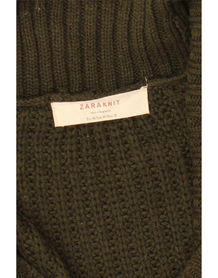 Maglione cardigan doppio petto da donna Zara UK 14 medio cachi