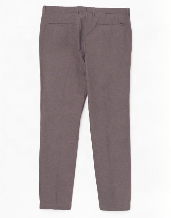 Hugo Boss Mens Straight Chino Trousers W36 L30 Grey
