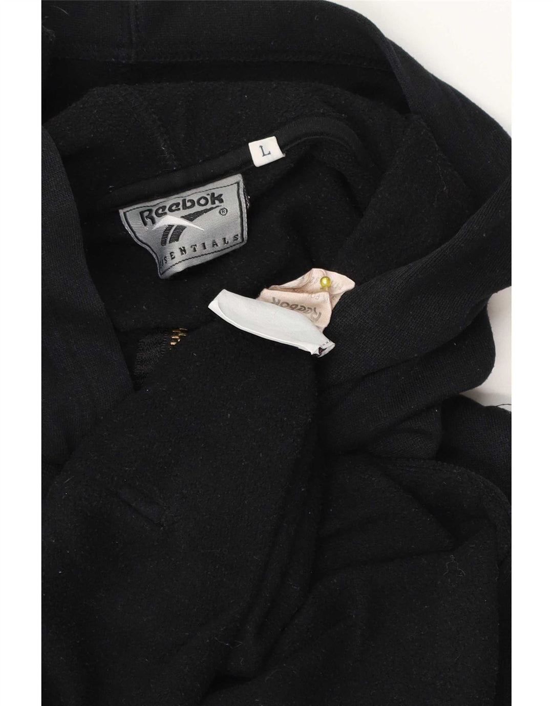 Giacca in pile con cappuccio Reebok da uomo UK 40 Large Nero Poliestere