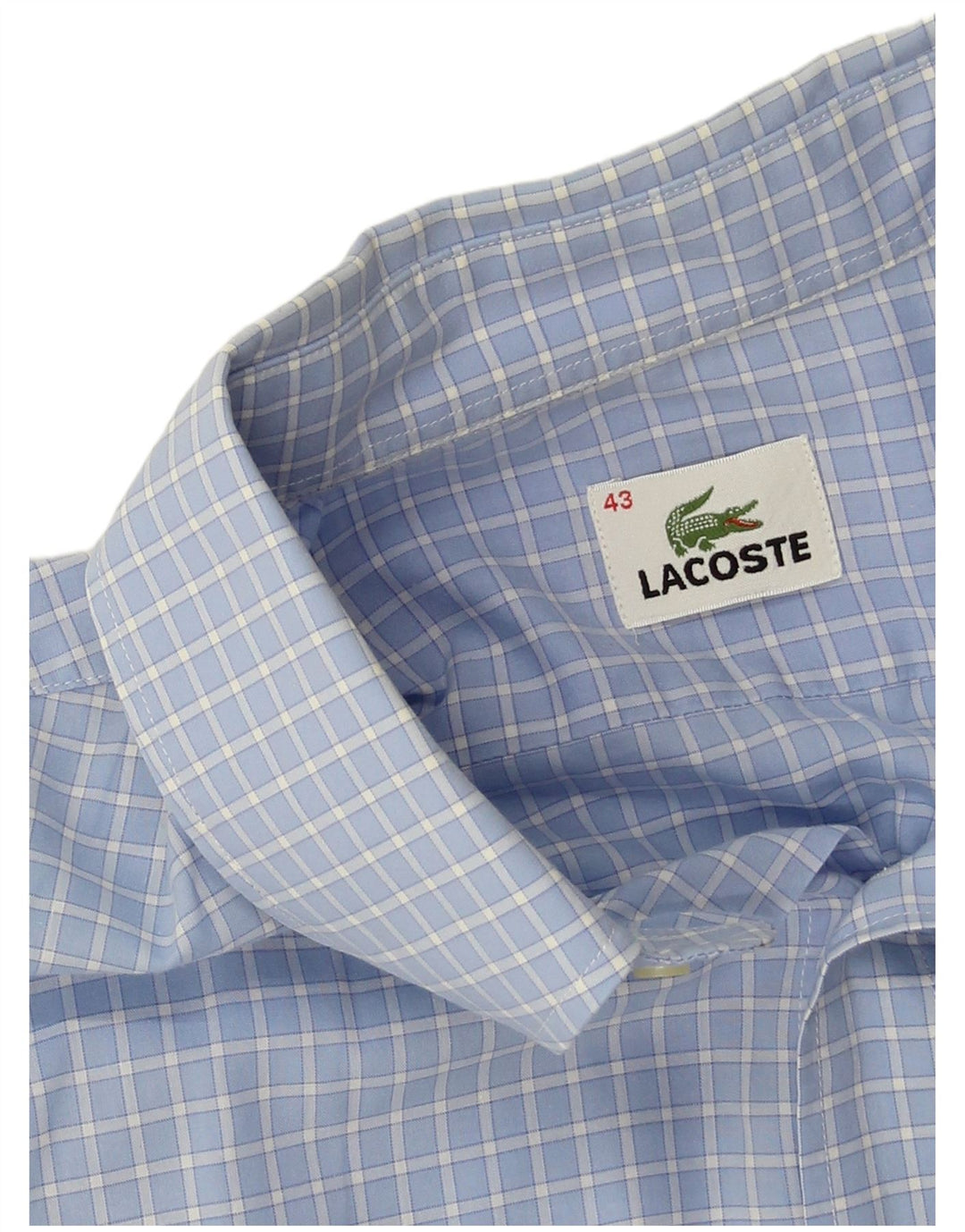 Camicia a maniche corte da uomo Lacoste taglia 43 XL a quadri blu