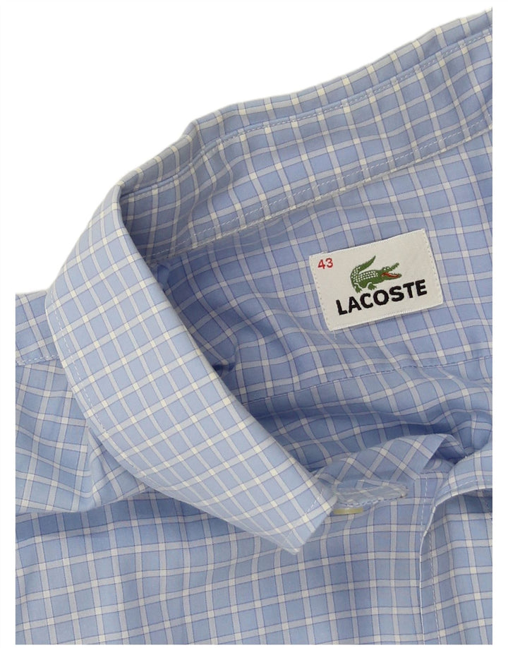 Camicia a maniche corte da uomo Lacoste taglia 43 XL a quadri blu
