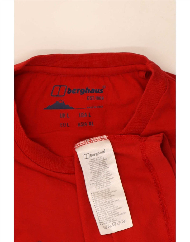 T-shirt grafica da uomo Berghaus Top grande in cotone rosso