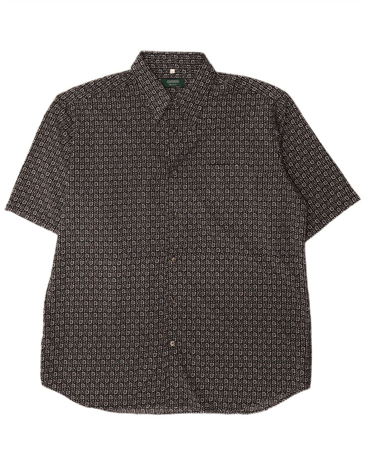 Camicia a maniche corte da uomo Canda XL poliestere geometrico nero