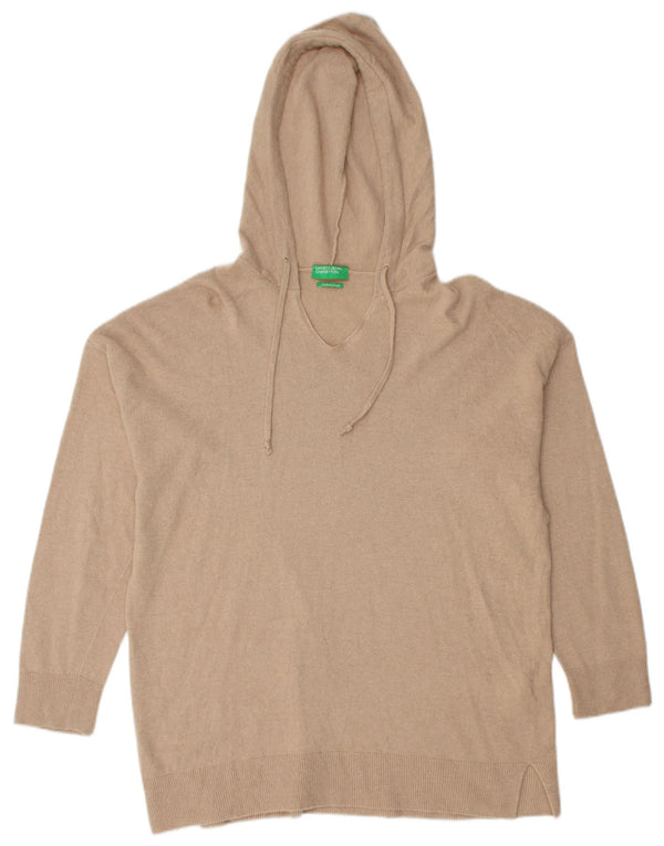 Maglione con cappuccio da donna Benetton UK 14 Poliammide beige medio