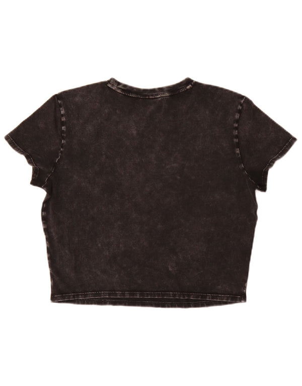 Guess T-shirt corta con grafica da donna, taglia UK 16, grande, cotone nero