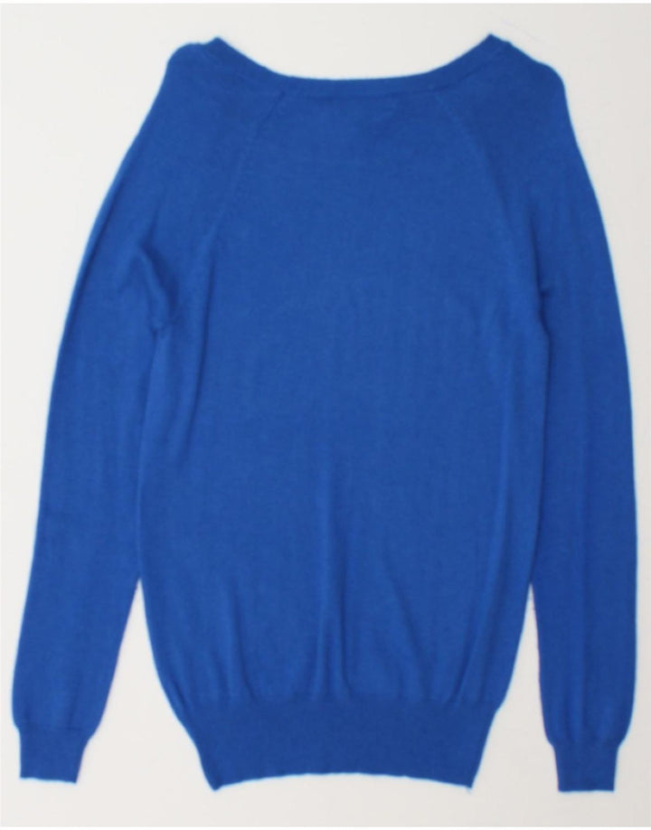 MOSSIMO Womens Boat Neck Jumper Sweater UK 12  Medium Blue Nylon Vintage Mossimo and Second-Hand Mossimo from Messina Hembry 