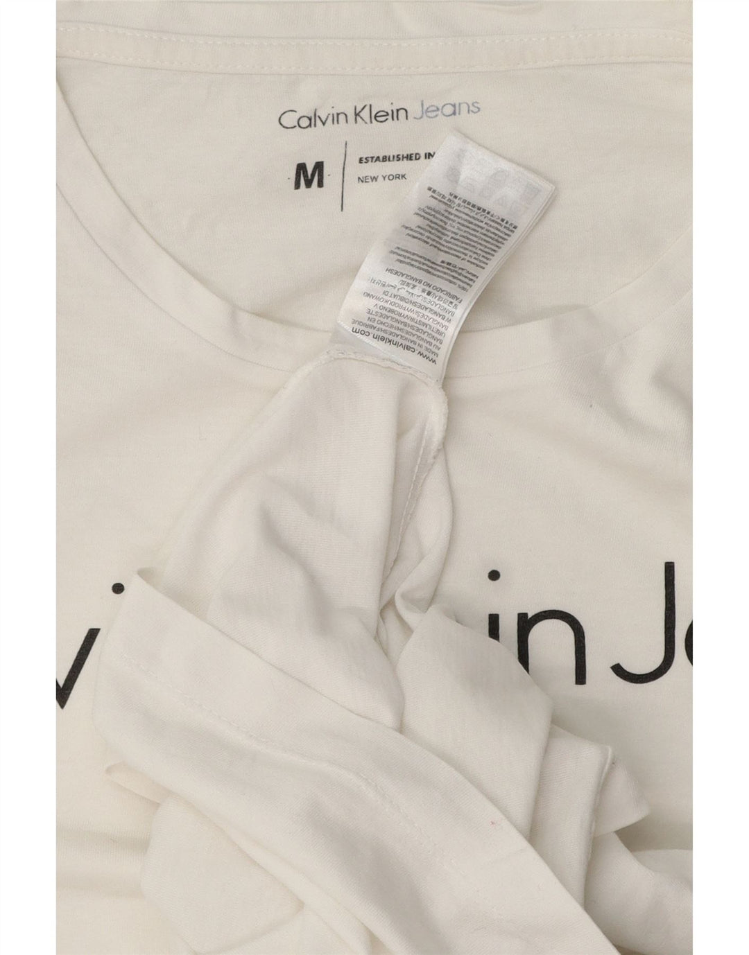 Maglietta grafica da uomo Calvin Klein Jeans Top in cotone bianco medio