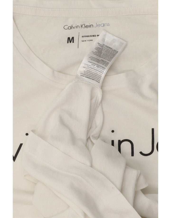 Maglietta grafica da uomo Calvin Klein Jeans Top in cotone bianco medio
