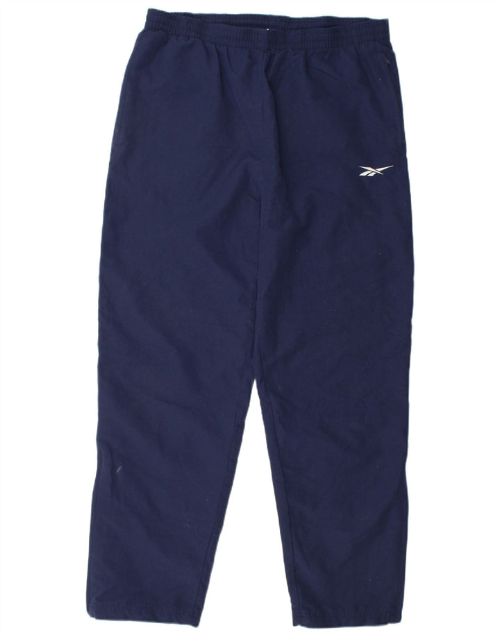 Pantaloni da tuta REEBOK da uomo medio in poliestere blu navy
