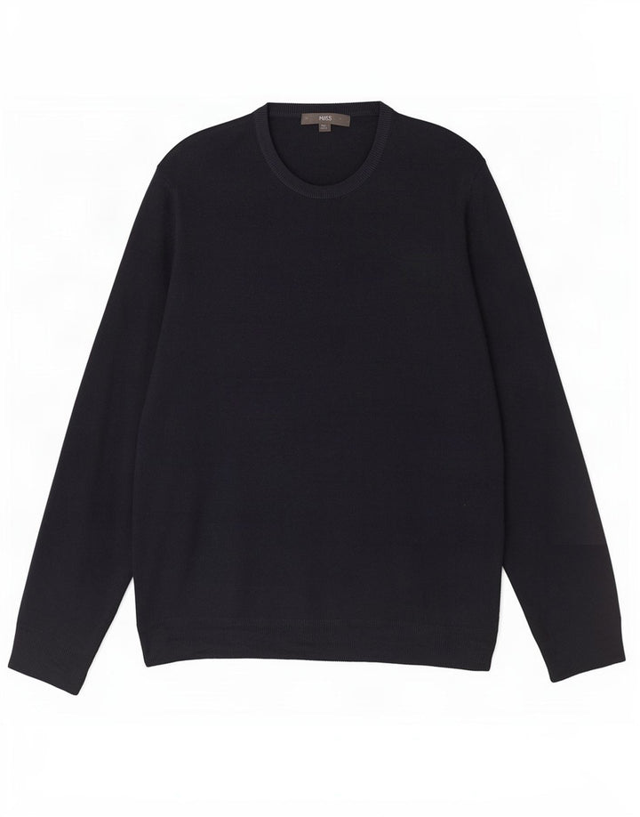Maglione maglione girocollo da uomo Marks & Spencer 2XL acrilico blu navy