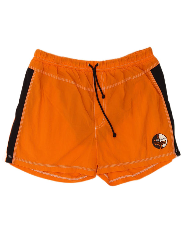 Pantaloncini da bagno regolari da uomo Diadora 2XL Arancione Colourblock in poliammide