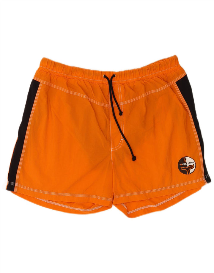 Pantaloncini da bagno regolari da uomo Diadora 2XL Arancione Colourblock in poliammide