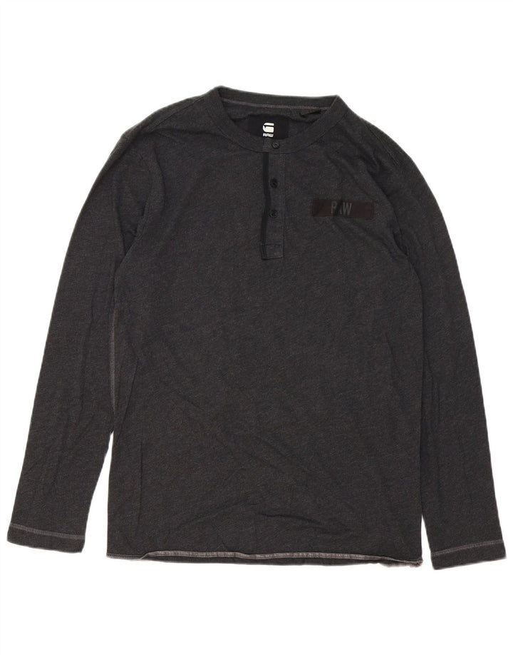 Top da uomo G-Star a maniche lunghe piccolo in cotone grigio