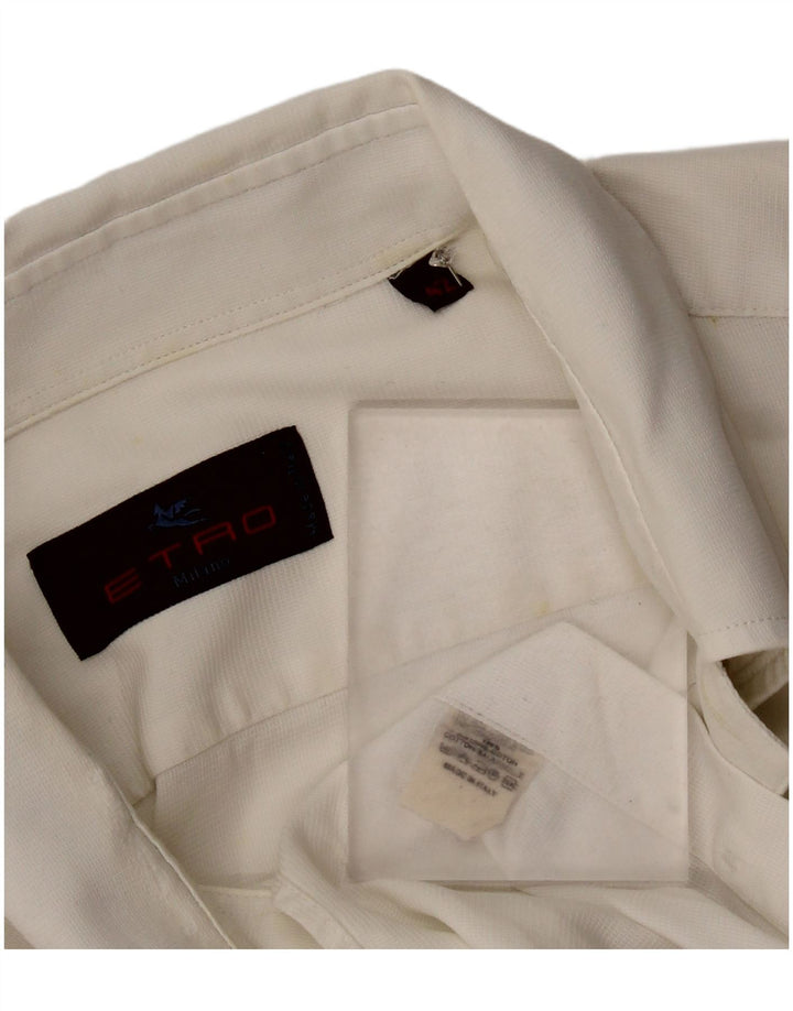 Camicia da uomo Etro taglia 42 grande in cotone bianco sporco