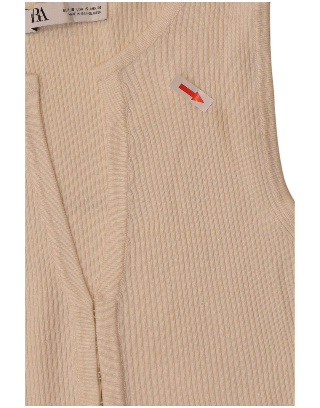 Top cardigan da donna Zara UK 8 piccolo in viscosa bianco sporco