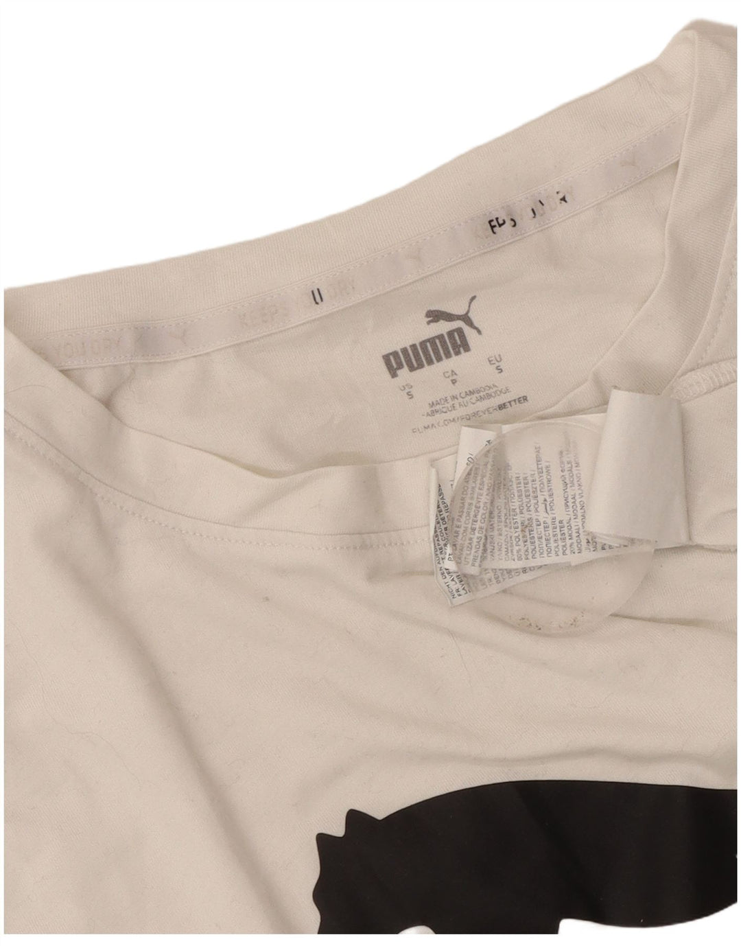 T-shirt grafica corta da donna Puma UK 10 piccola bianca in poliestere