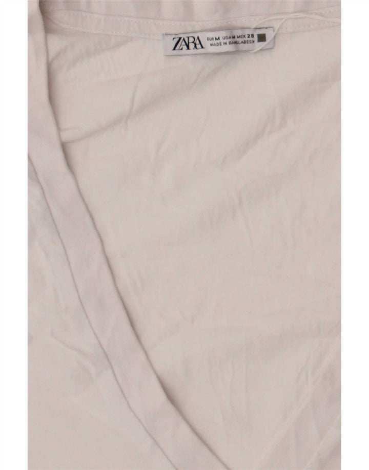 T-shirt Zara da donna Top UK 14 bianca media