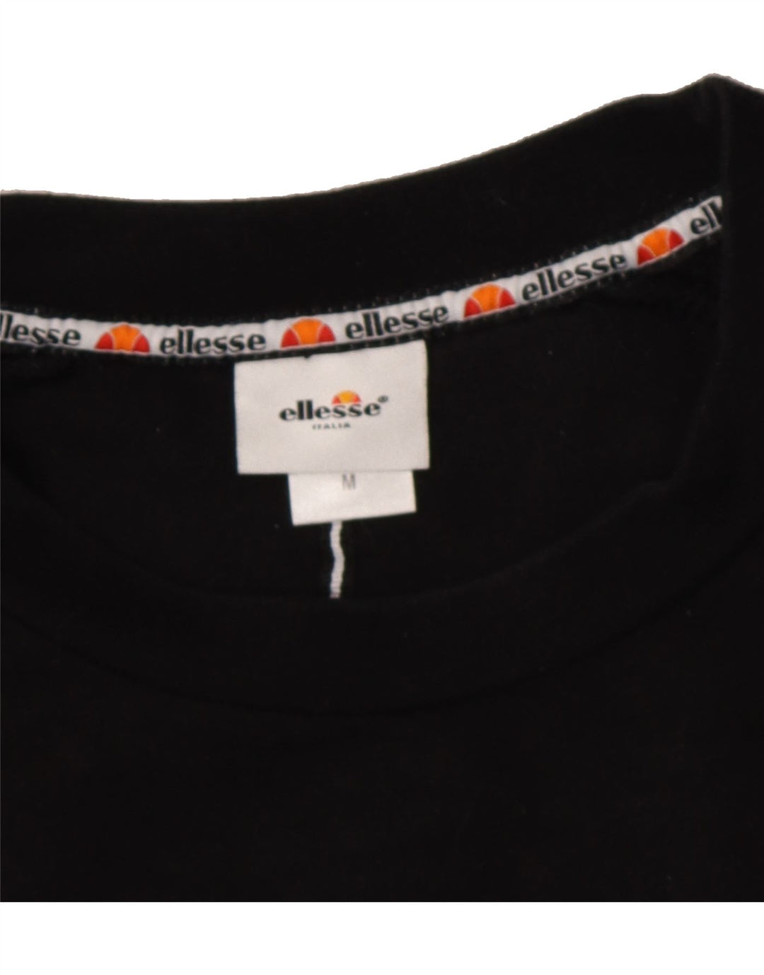 ELLESSE Womens Graphic Sweatshirt Jumper UK 14 Medium Black Vintage Ellesse and Second-Hand Ellesse from Messina Hembry 