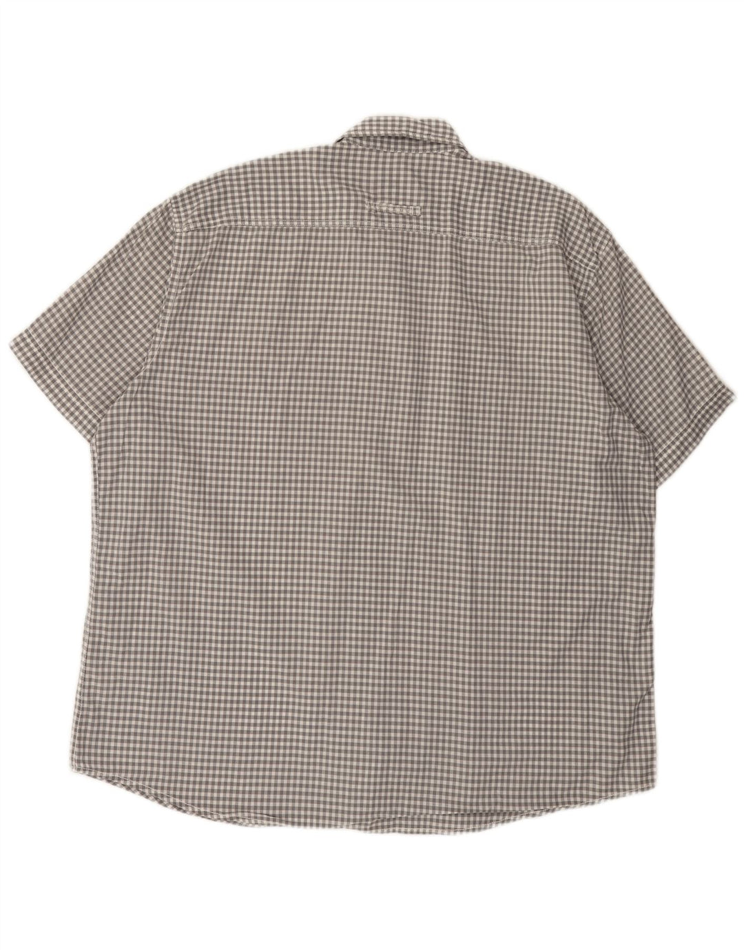 Camicia da uomo a maniche corte con vestibilità regolare Camel Active 2XL in cotone a quadretti grigio