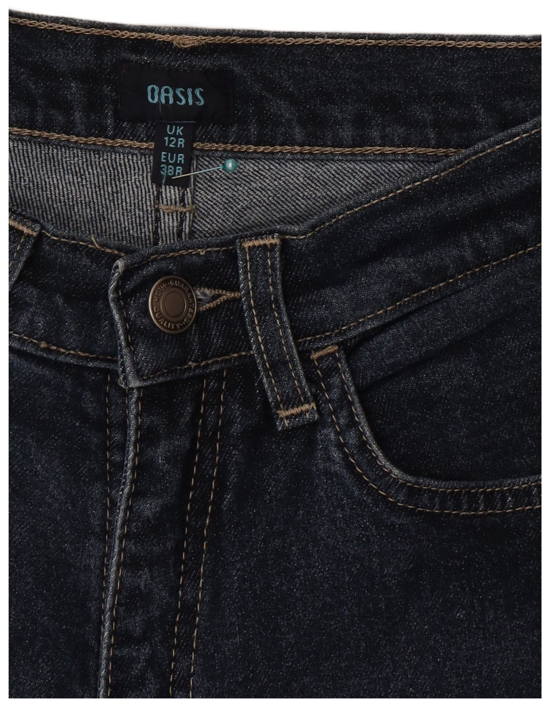 Jeans dritti vestibilità regolare da donna Oasis UK 12 medio W26 L30 cotone blu