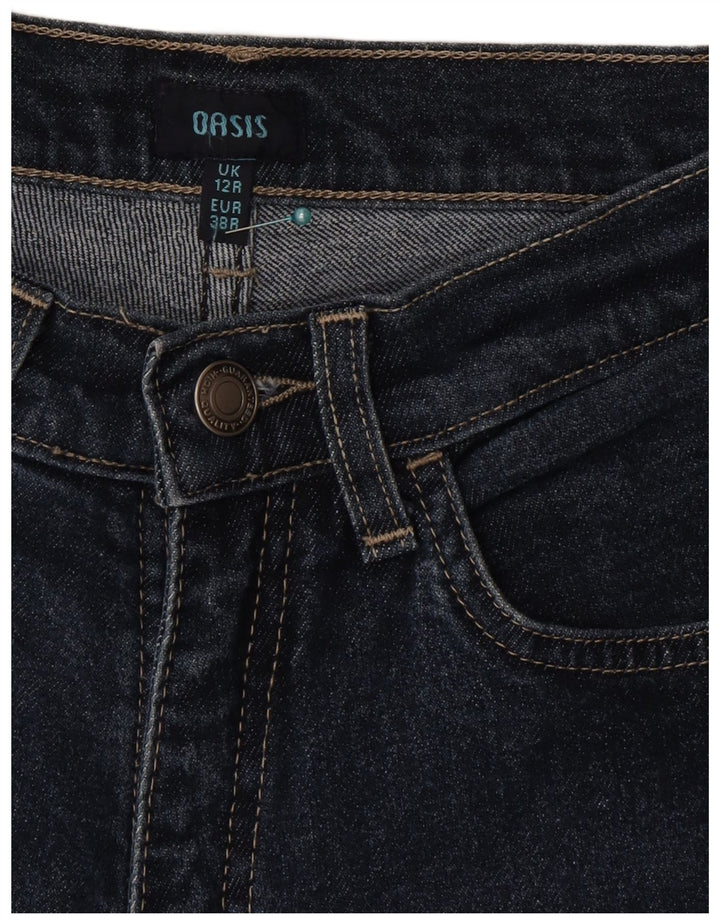 Jeans dritti vestibilità regolare da donna Oasis UK 12 medio W26 L30 cotone blu