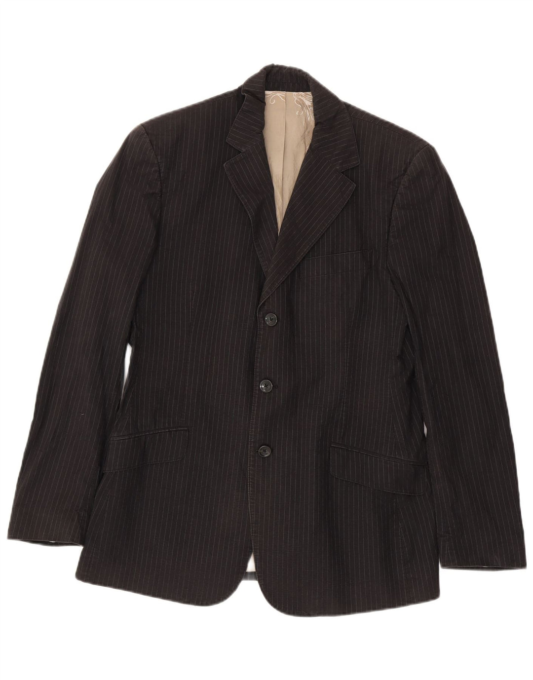 Just Cavalli Giacca Blazer da Uomo a 3 Bottoni IT 48 Cotone Medio a Righe Nere