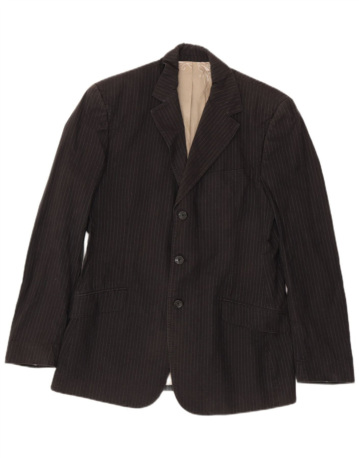 Just Cavalli Giacca Blazer da Uomo a 3 Bottoni IT 48 Cotone Medio a Righe Nere