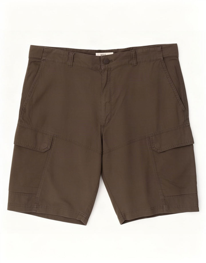 Pantaloncini cargo da uomo Marks & Spencer W40 XL cotone kaki